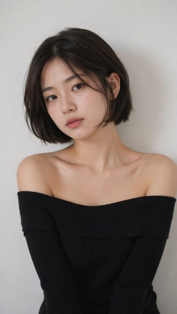 chin length bob short hair hairstyle for girls
